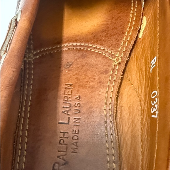 Ralph Lauren Brown Croc-Patterned Loafers - Picture 6 of 7